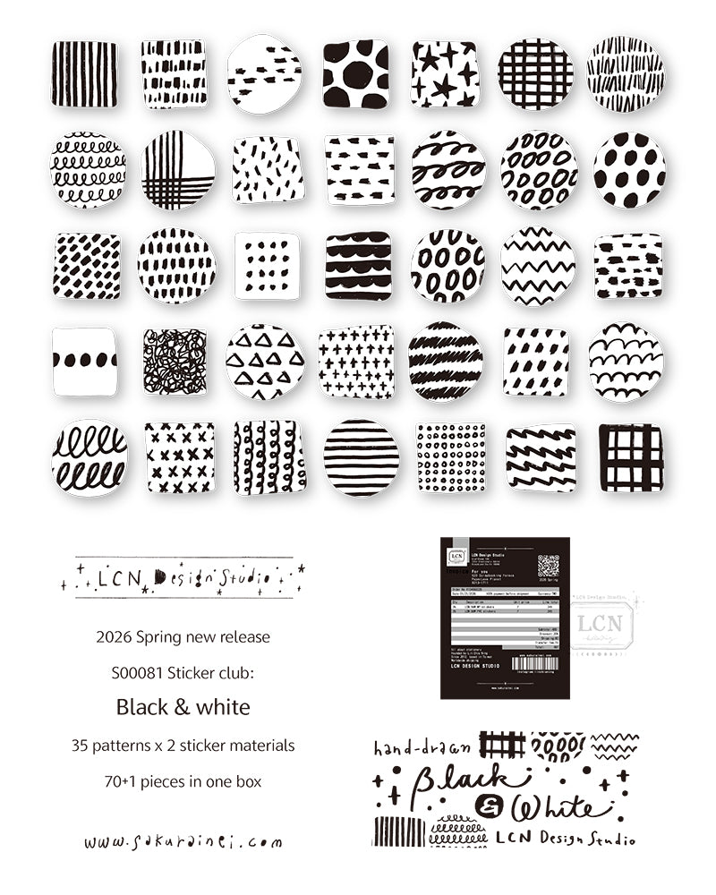 LCN Design Studio Sticker Club - Black&White / Neon