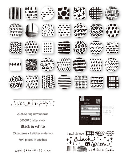 LCN Design Studio Sticker Club - Black&White / Neon