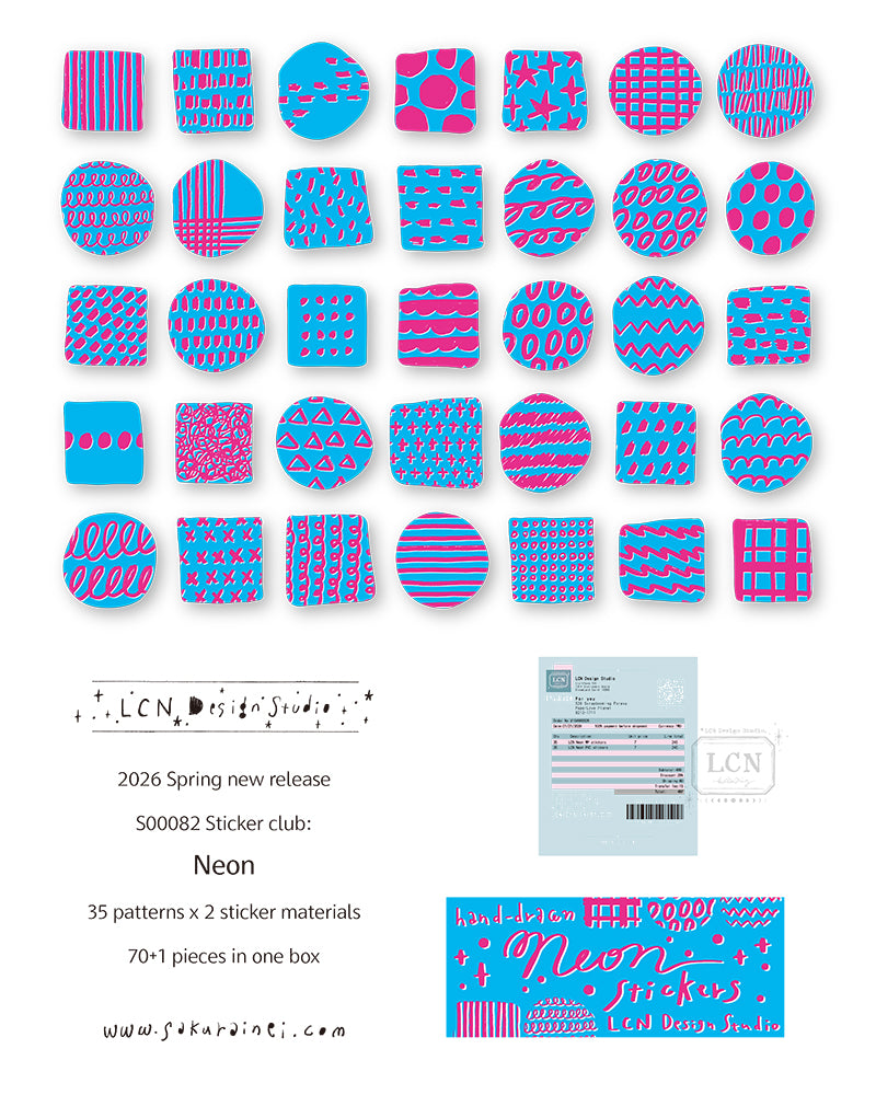 LCN Design Studio Sticker Club - Black&White / Neon