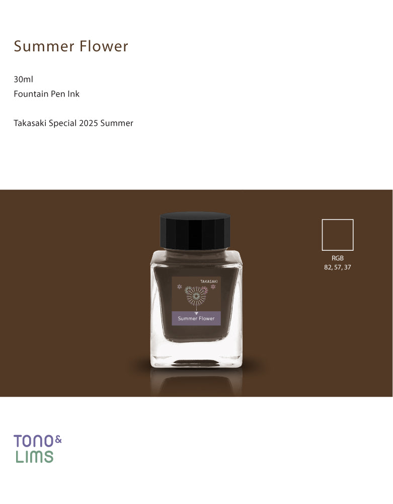 Tono & Lims Bottled Ink - Summer Flower, Takasaki Special 2025