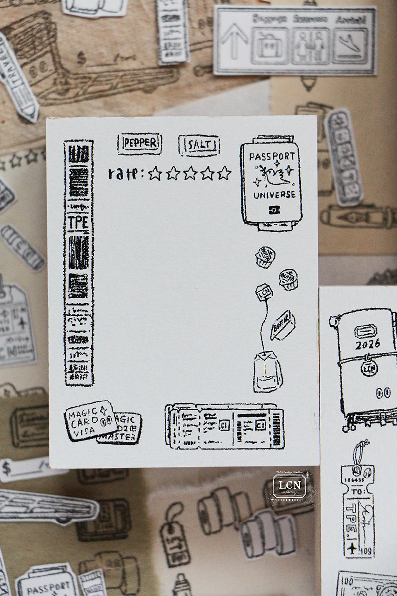 LCN Design Studio Rubber Stamp -Travel, 4 Designs
