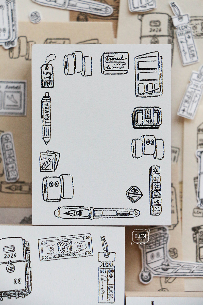 LCN Design Studio Rubber Stamp -Travel, 4 Designs