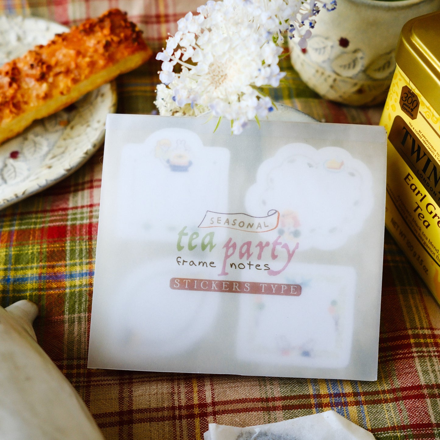 Teayou Frame Stickers Notepad - Seasonal Tea Party
