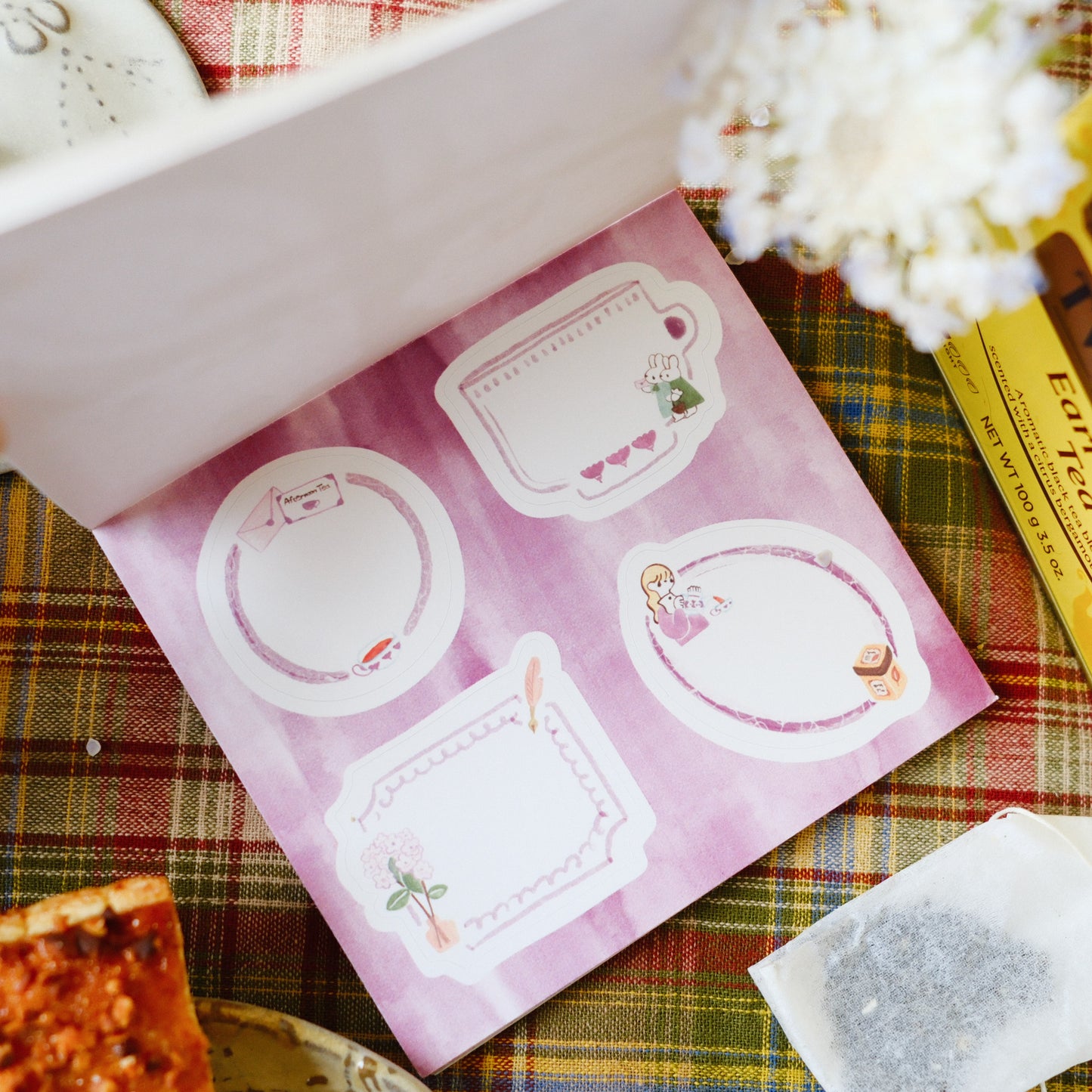 Teayou Frame Stickers Notepad - Seasonal Tea Party