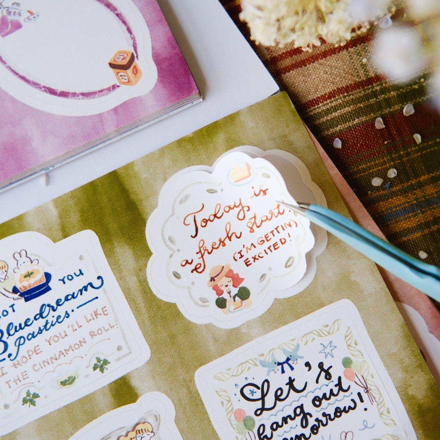 Teayou Frame Stickers Notepad - Seasonal Tea Party