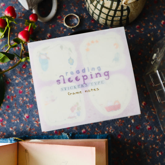 Teayou Frame Stickers Notepad - Reading Sleeping