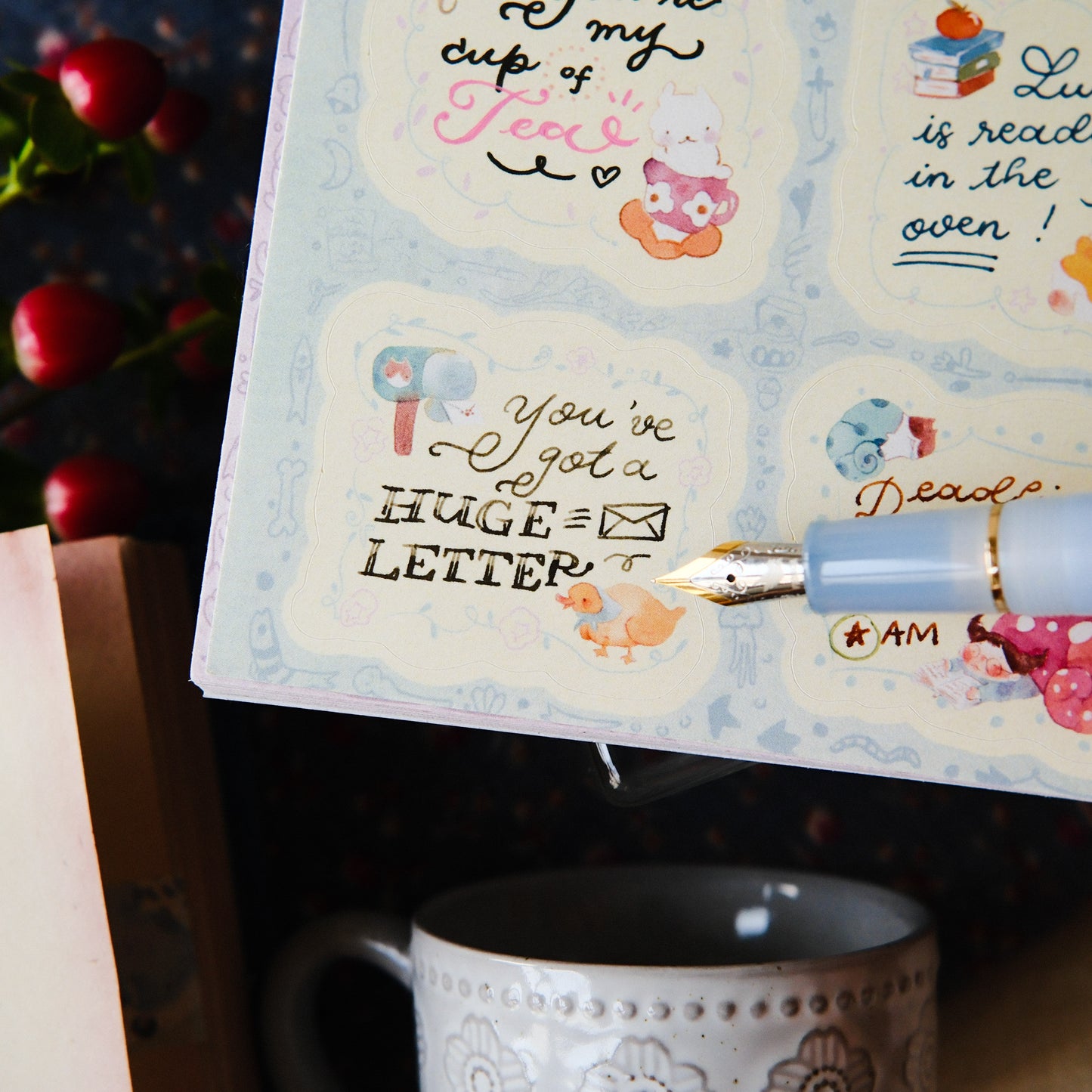 Teayou Frame Stickers Notepad - Reading Sleeping