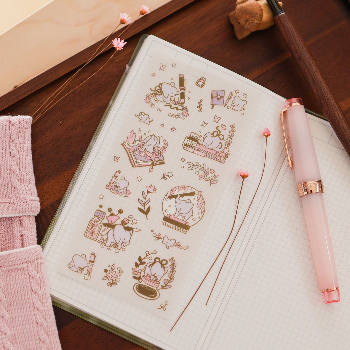 Pinky Elephant x Thousand Skies Washi Sticker Sheet