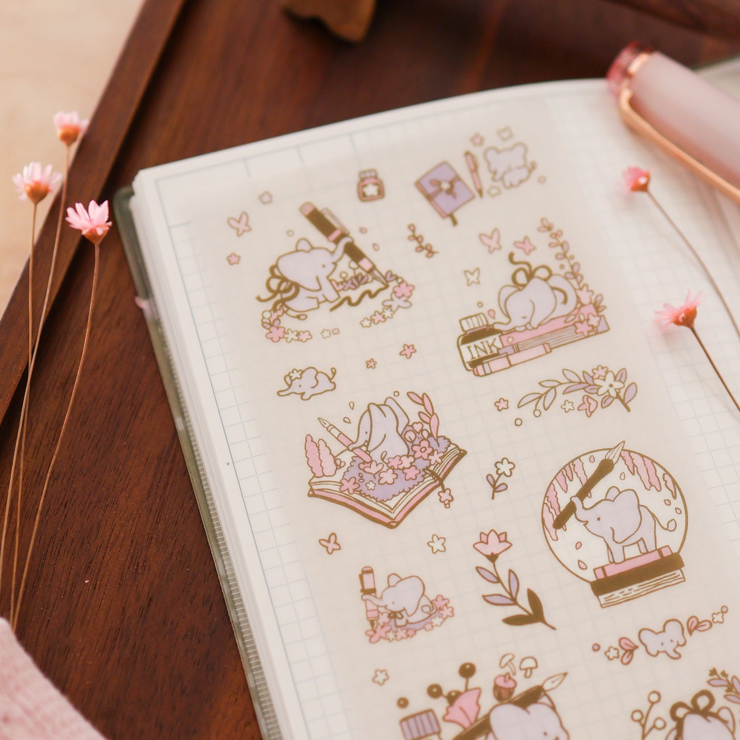 Pinky Elephant x Thousand Skies Washi Sticker Sheet