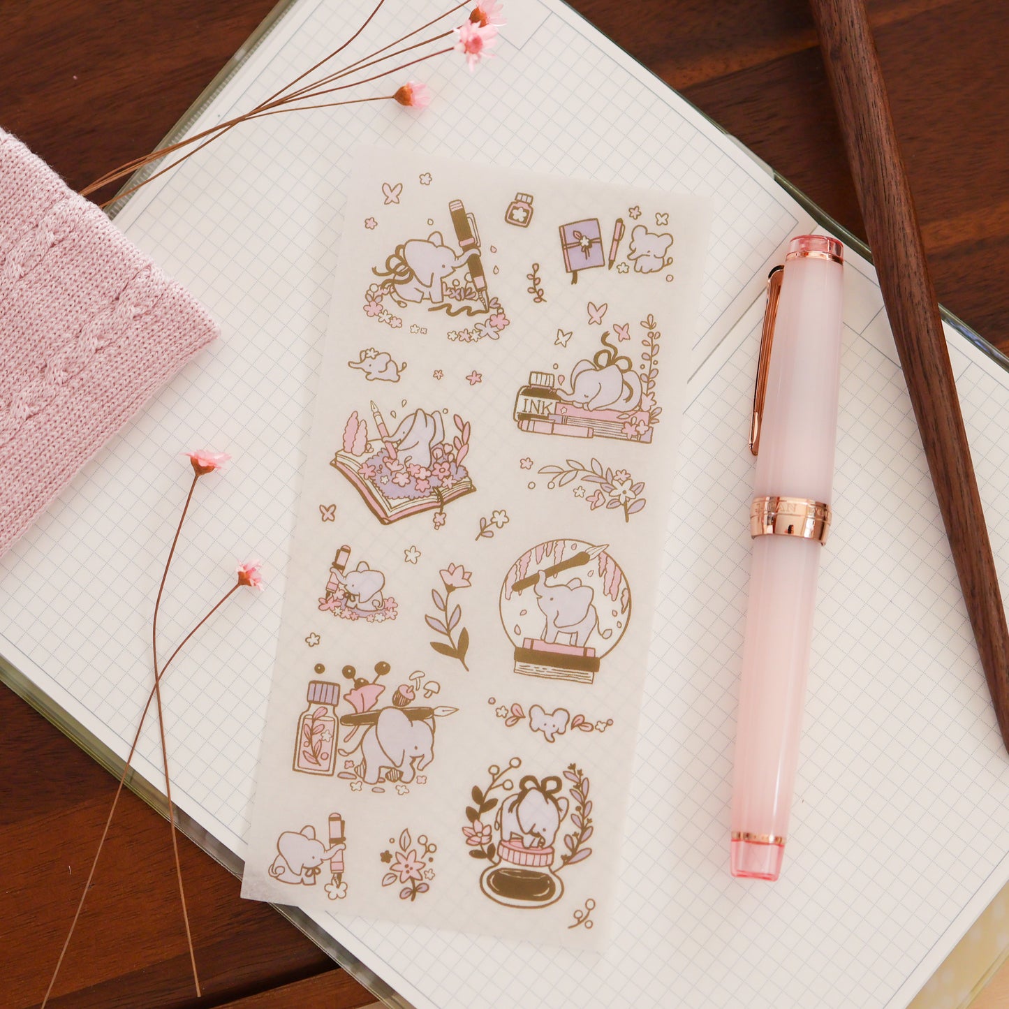 Pinky Elephant x Thousand Skies Washi Sticker Sheet