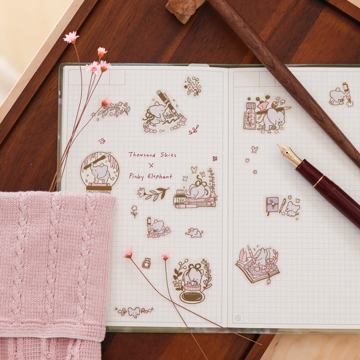 Pinky Elephant x Thousand Skies Washi Sticker Sheet