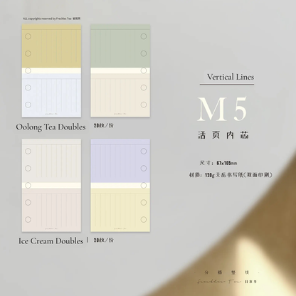 Freckles Tea Vol.5 Loose Leaf Refills for Ring Binder, M5 and A6 Personal Size