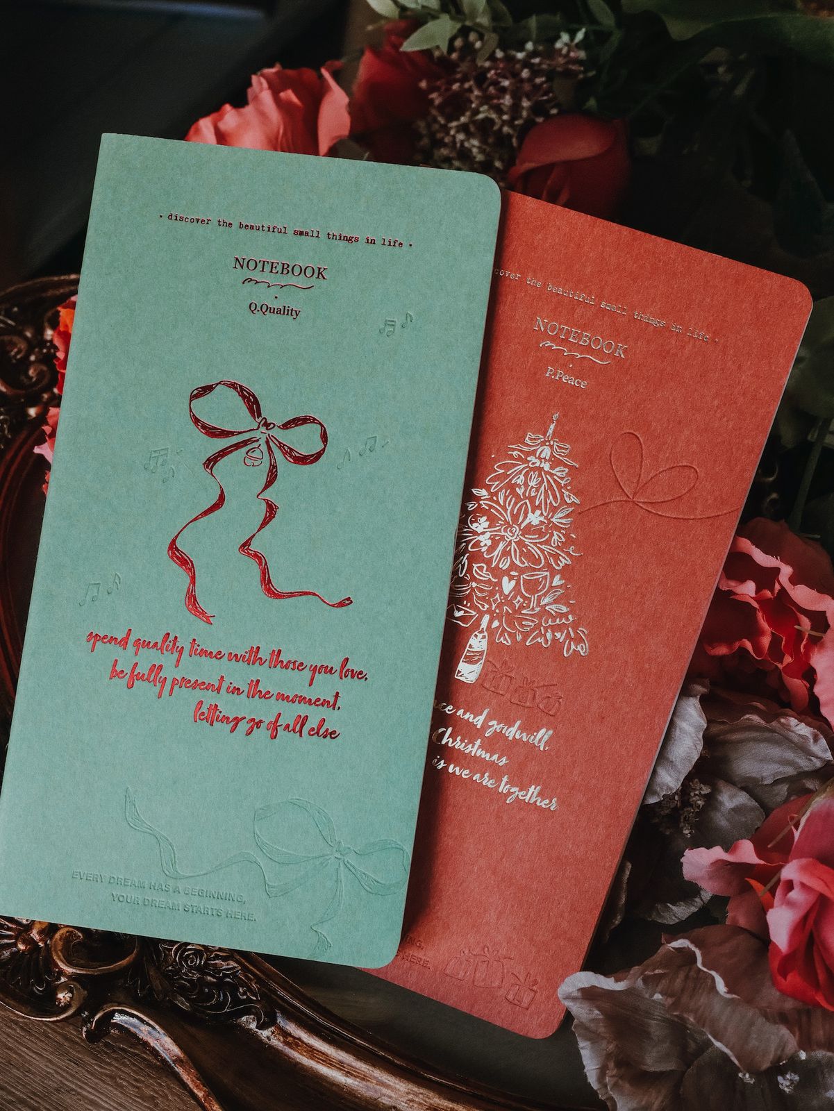 Meow Illustration Letterpress Slim Notebook, Holiday Edition