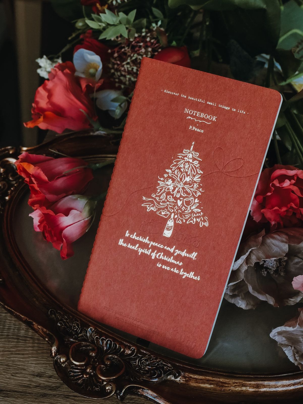 Meow Illustration Letterpress Slim Notebook, Holiday Edition