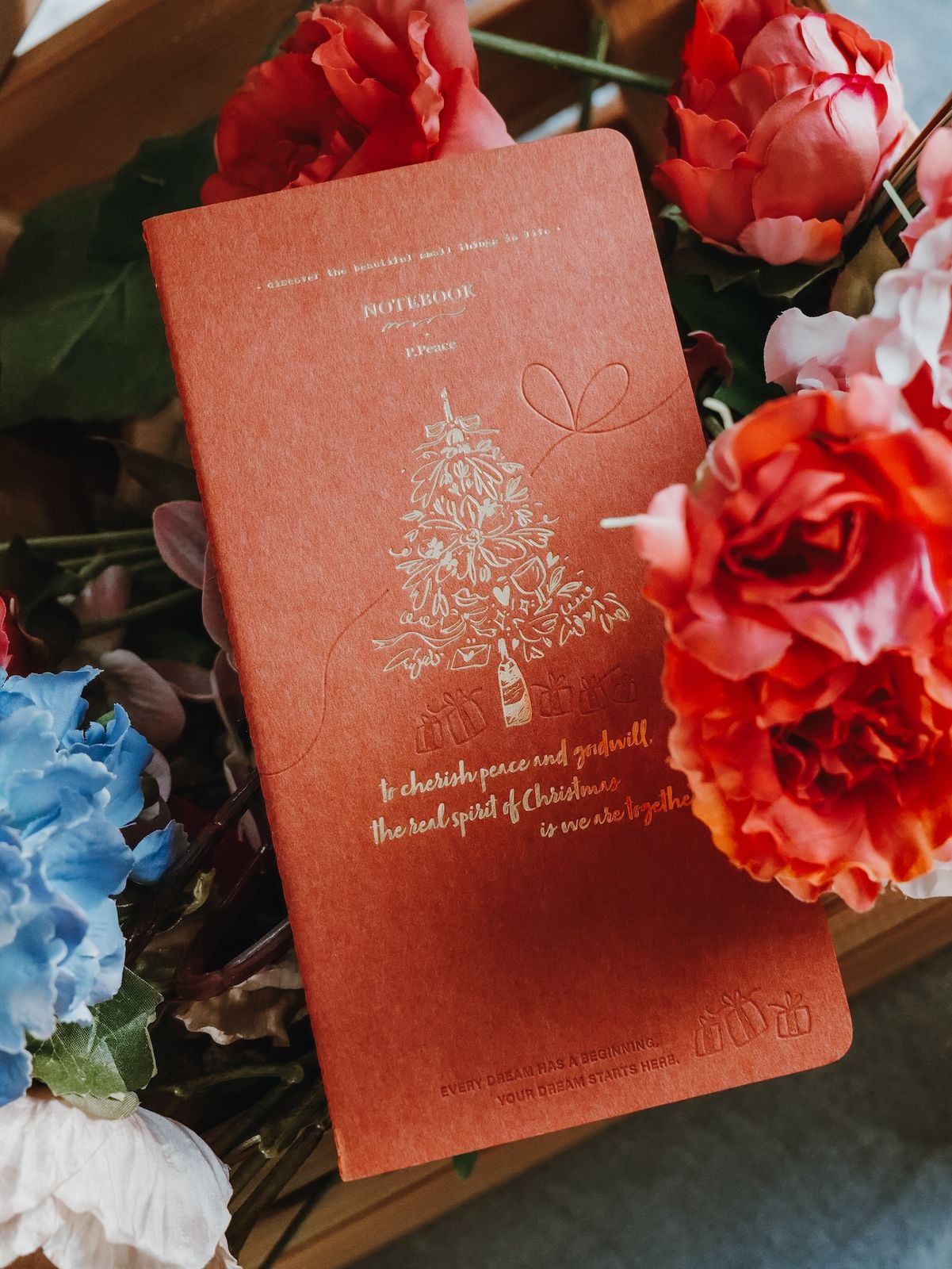 Meow Illustration Letterpress Slim Notebook, Holiday Edition