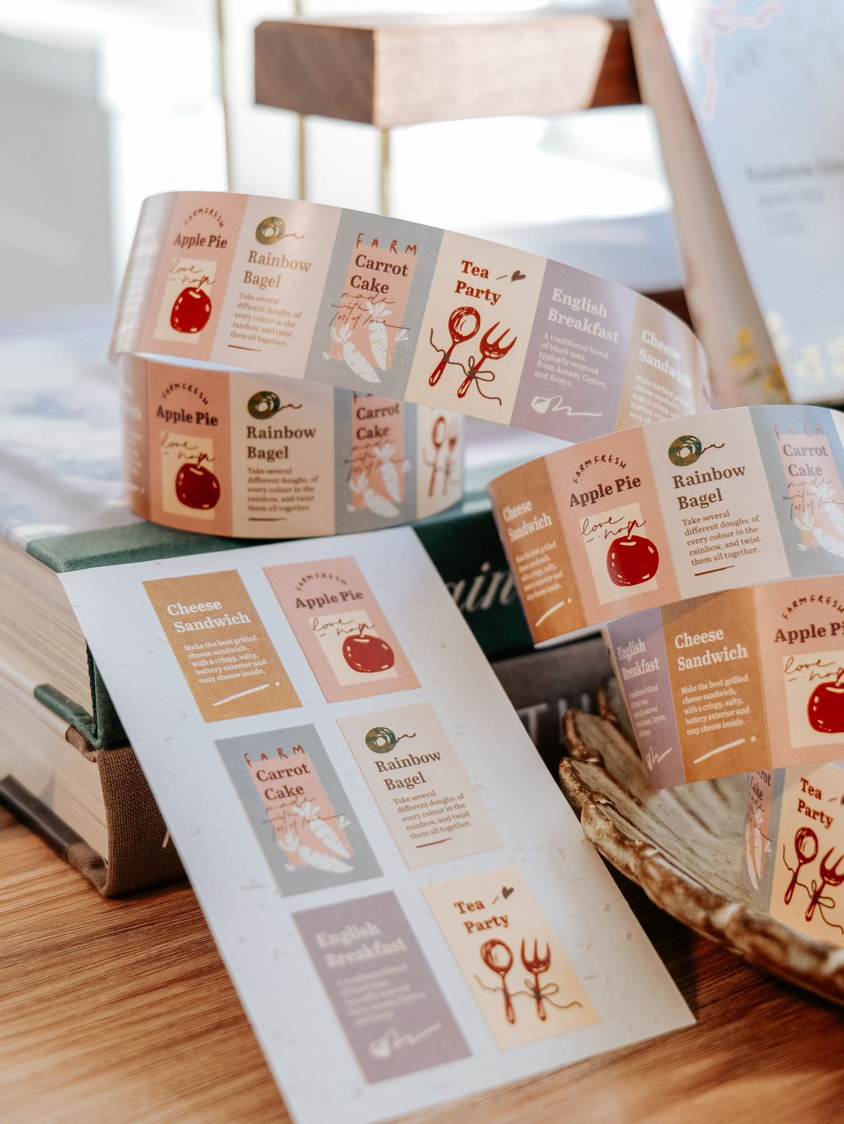 Meow Illustration Label Sticker - Tea Party