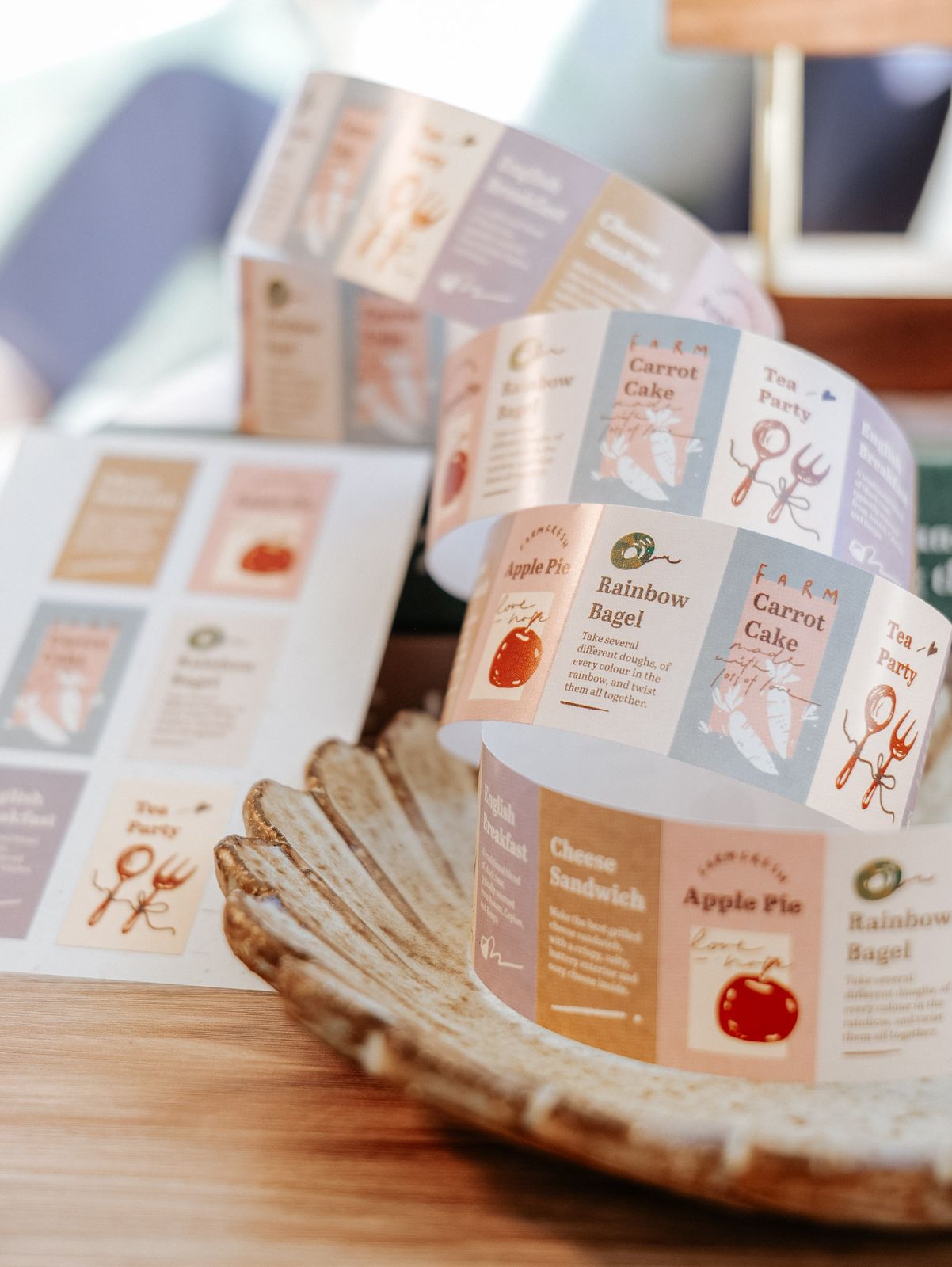 Meow Illustration Label Sticker - Tea Party