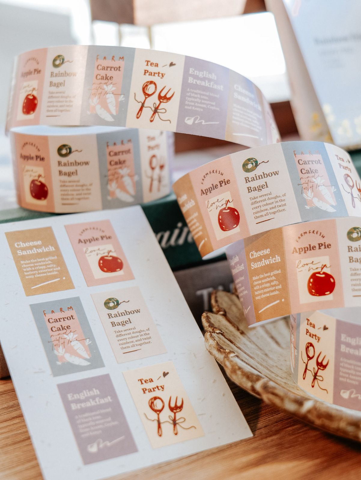 Meow Illustration Label Sticker - Tea Party