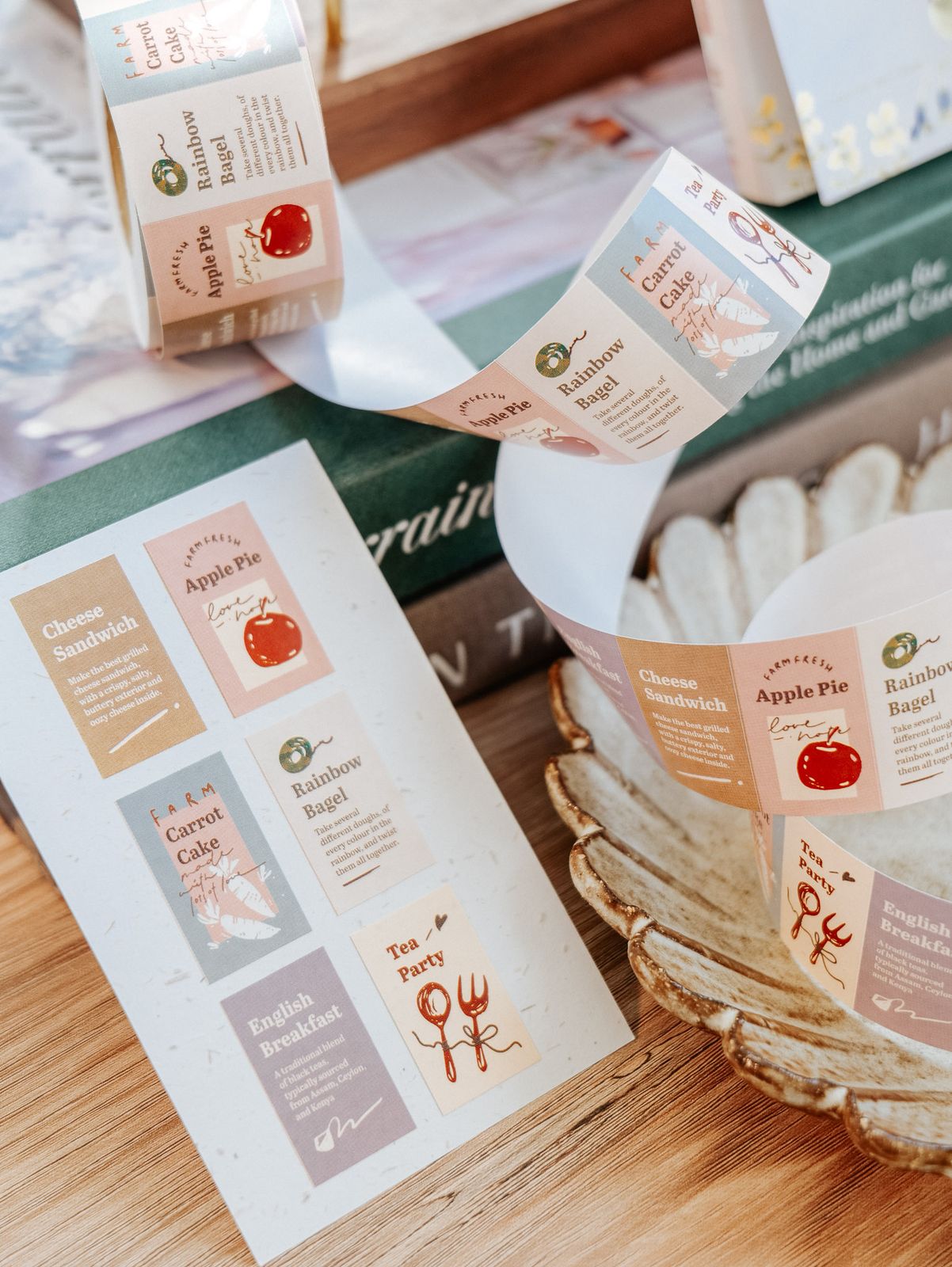 Meow Illustration Label Sticker - Tea Party