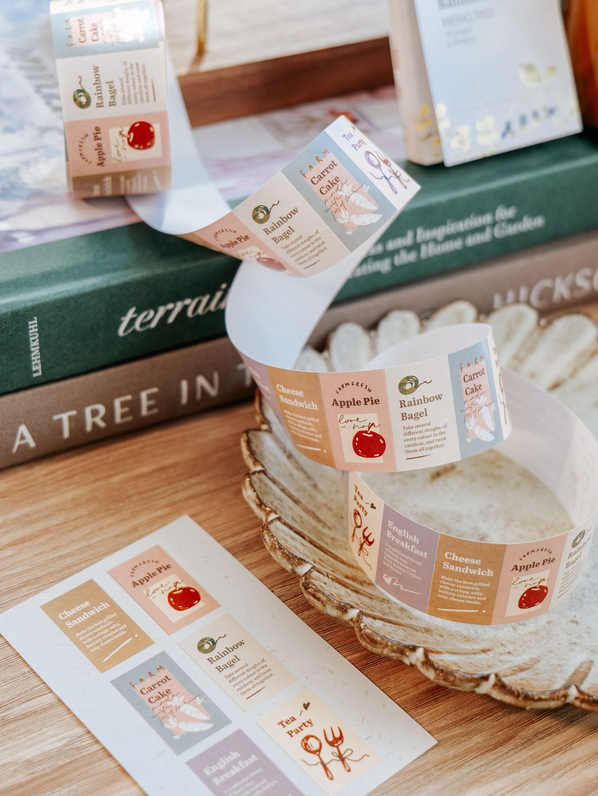 Meow Illustration Label Sticker - Tea Party