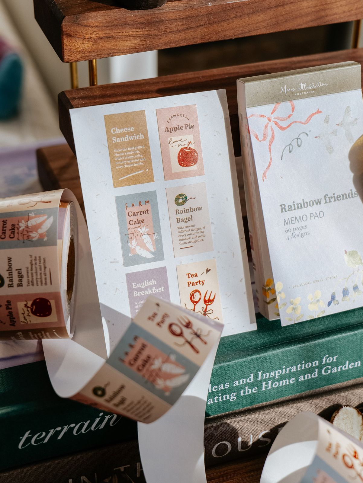 Meow Illustration Label Sticker - Tea Party