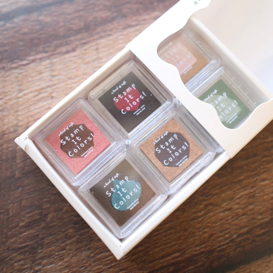 a kind of café Duo Series Mini Ink Pad Set, A Box of Chocolate, 6 pcs