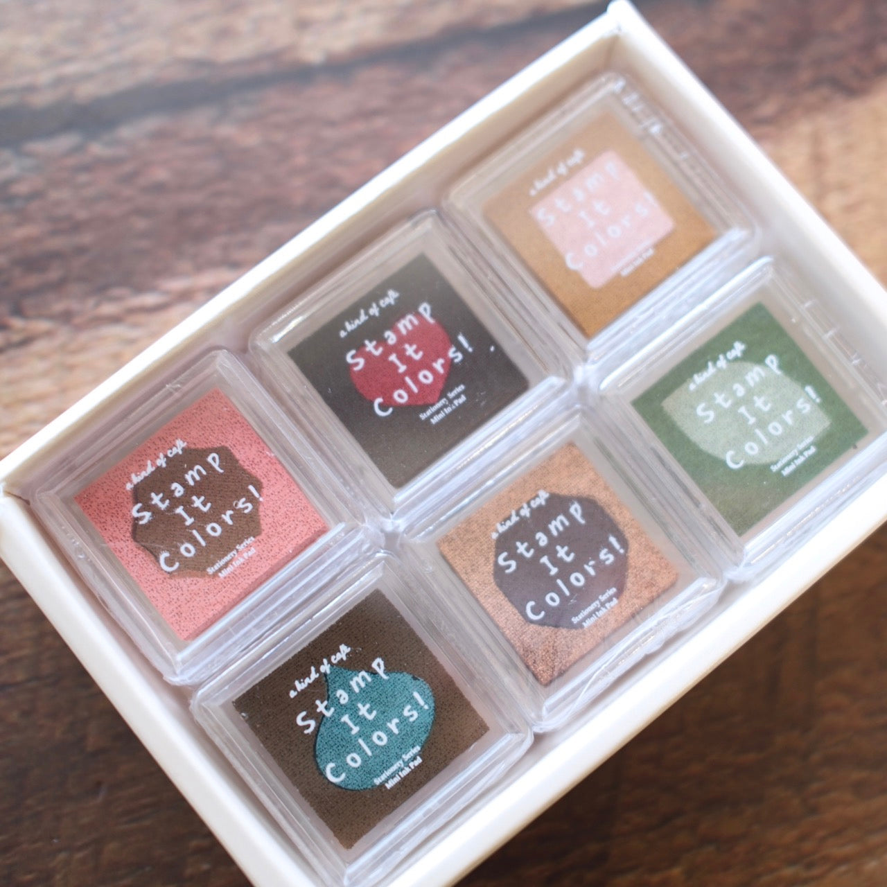 a kind of café Duo Series Mini Ink Pad Set, A Box of Chocolate, 6 pcs