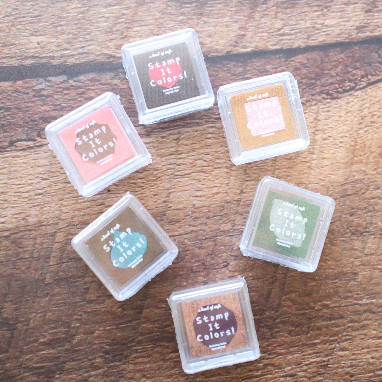 a kind of café Duo Series Mini Ink Pad Set, A Box of Chocolate, 6 pcs