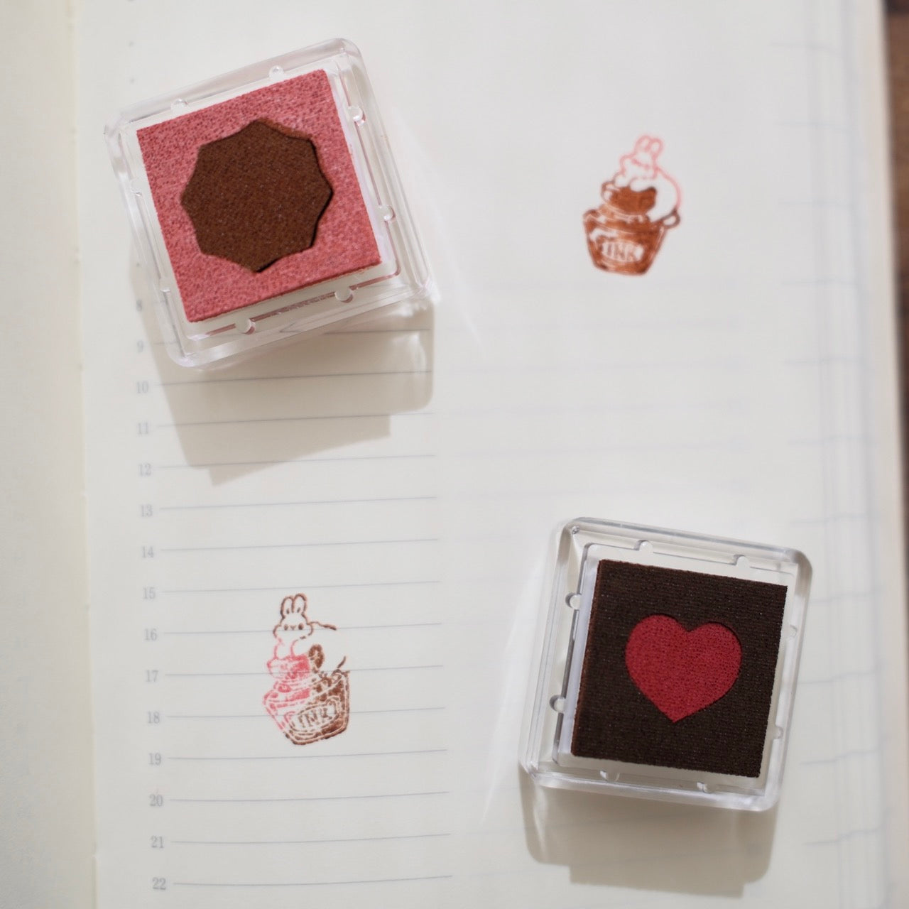 a kind of café Duo Series Mini Ink Pad Set, A Box of Chocolate, 6 pcs