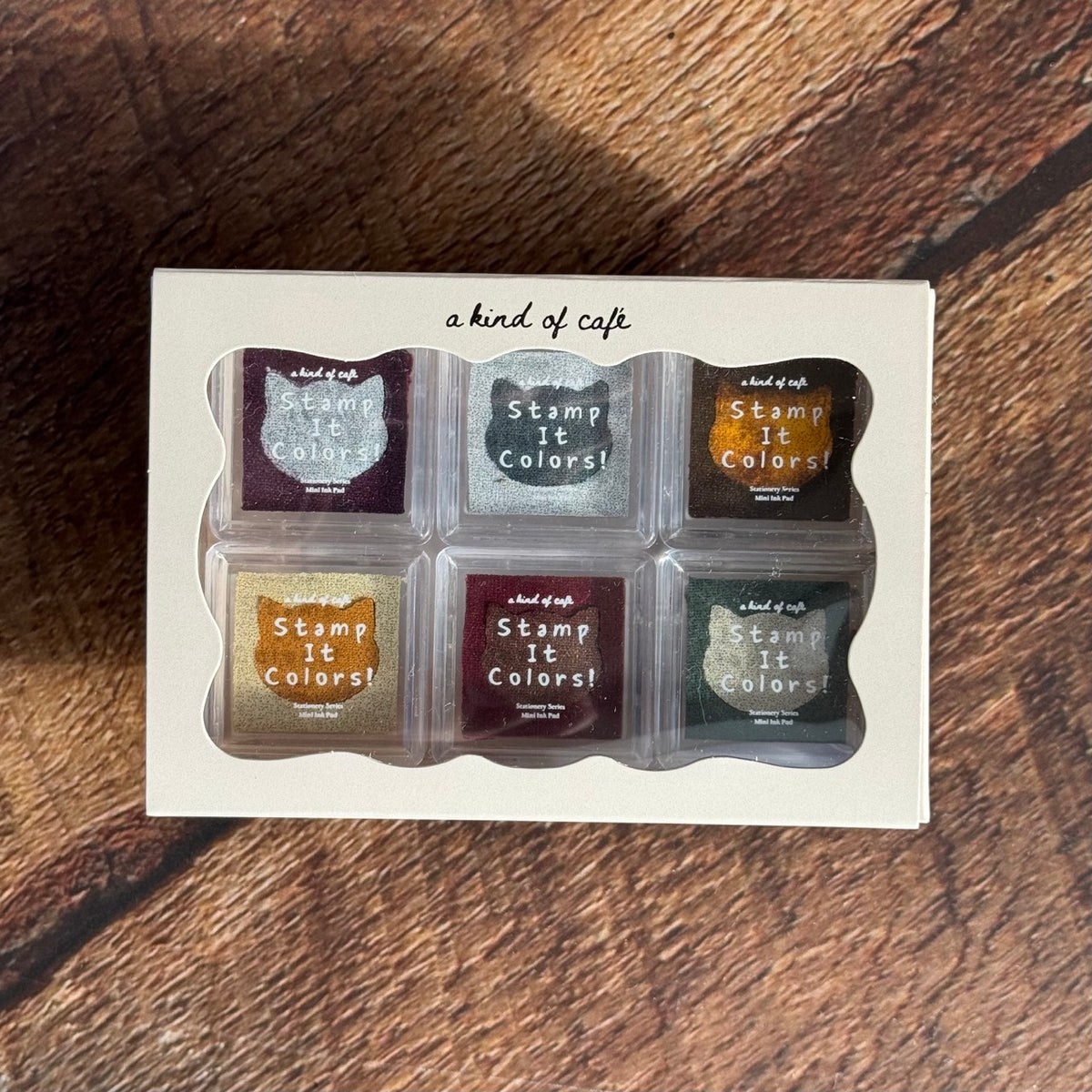 a kind of café Duo Series Mini Ink Pad Set, NECO TIME, 6 pcs
