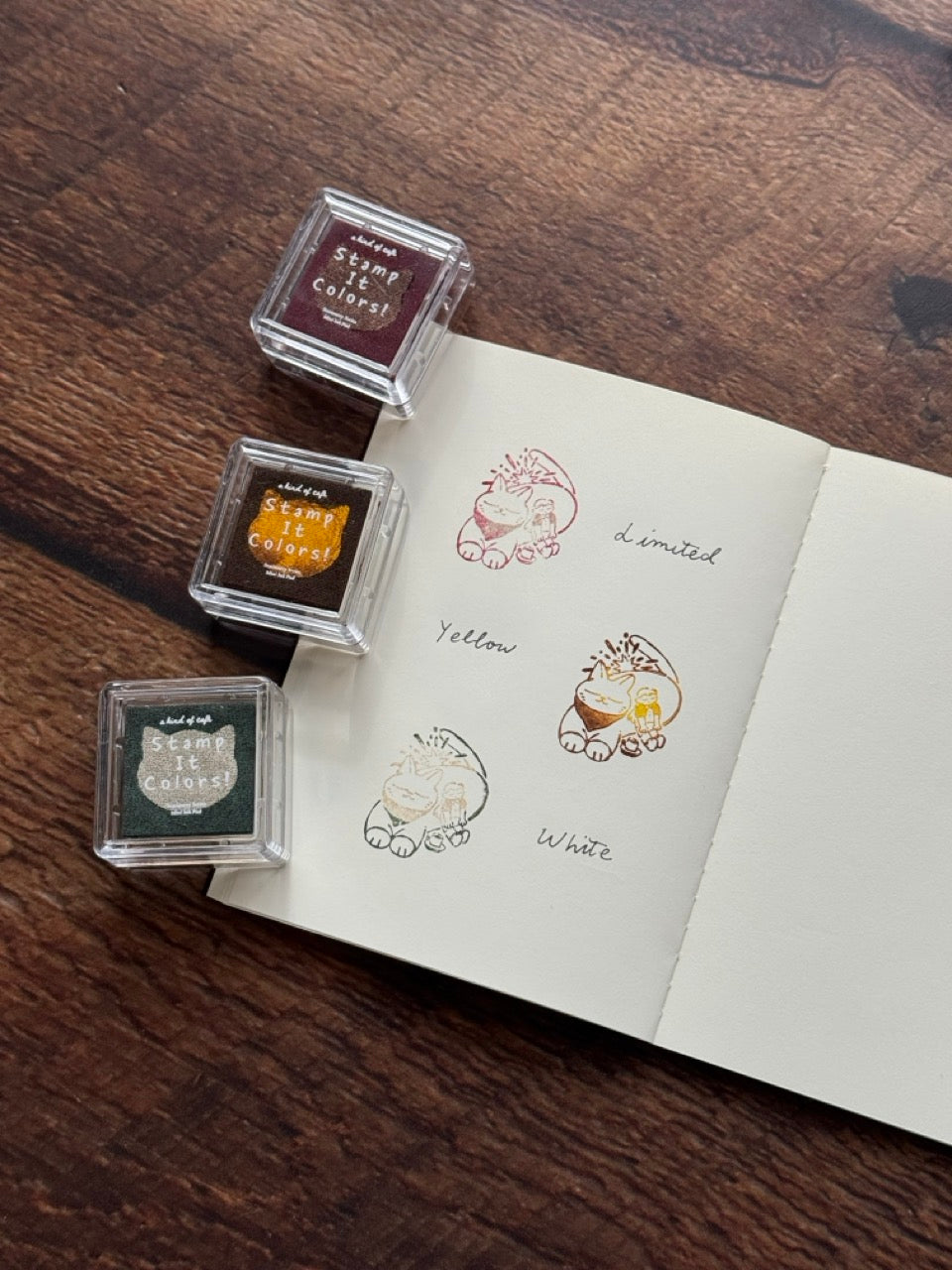 a kind of café Duo Series Mini Ink Pad Set, NECO TIME, 6 pcs