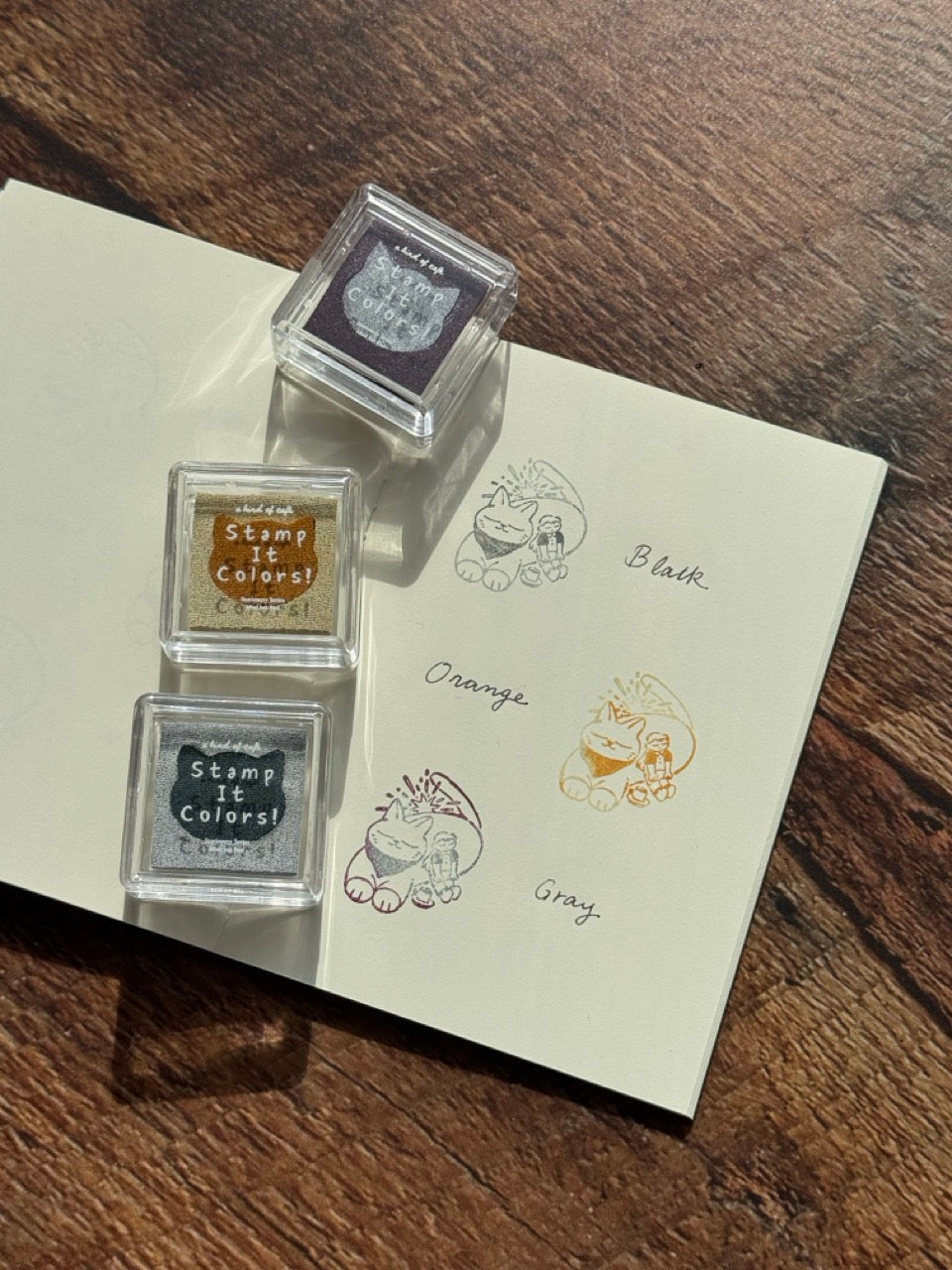 a kind of café Duo Series Mini Ink Pad Set, NECO TIME, 6 pcs