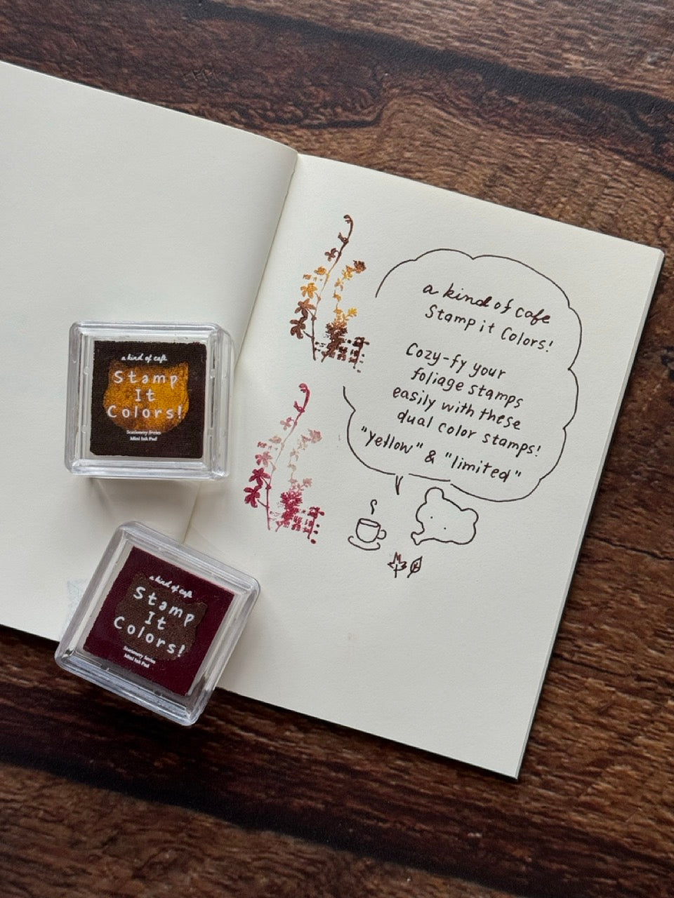 a kind of café Duo Series Mini Ink Pad Set, NECO TIME, 6 pcs