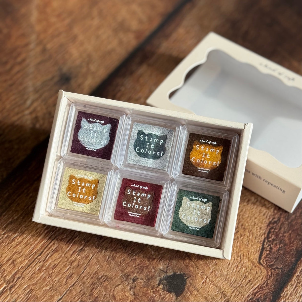 a kind of café Duo Series Mini Ink Pad Set, NECO TIME, 6 pcs