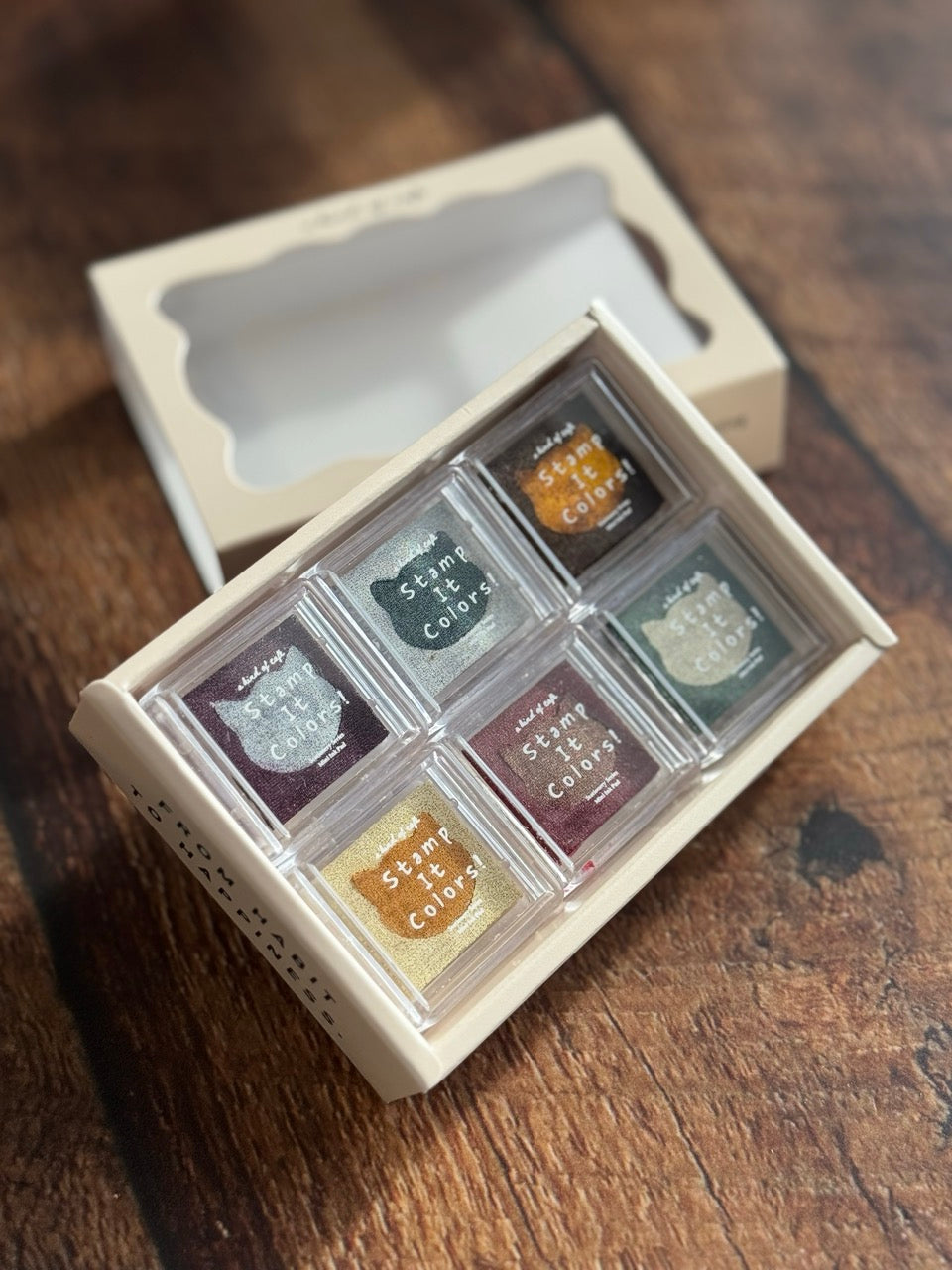 a kind of café Duo Series Mini Ink Pad Set, NECO TIME, 6 pcs