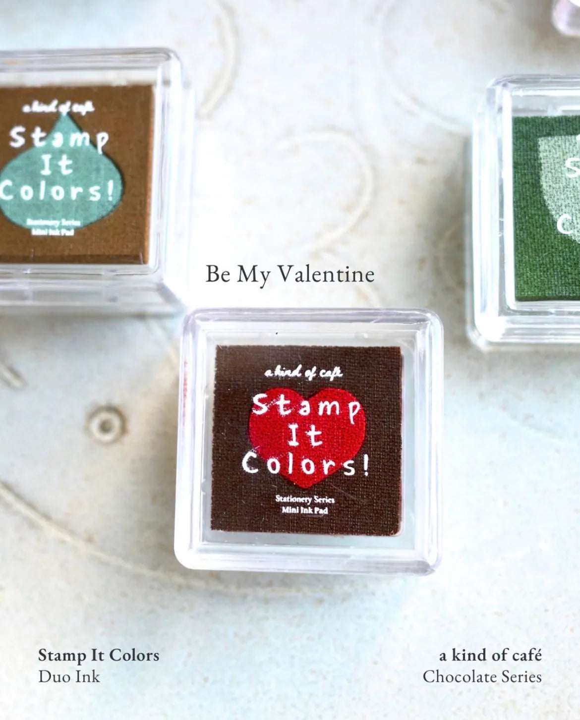 a kind of café Duo Series Mini Ink Pad Set, A Box of Chocolate, 6 pcs