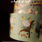 a kind of café Die-cut Style Label Tape - Pompon Flower Postal, with Gold Foil Details