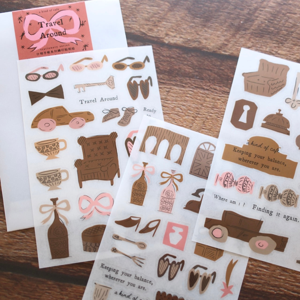 a kind of café Print-On Sticker Set - Travel Around