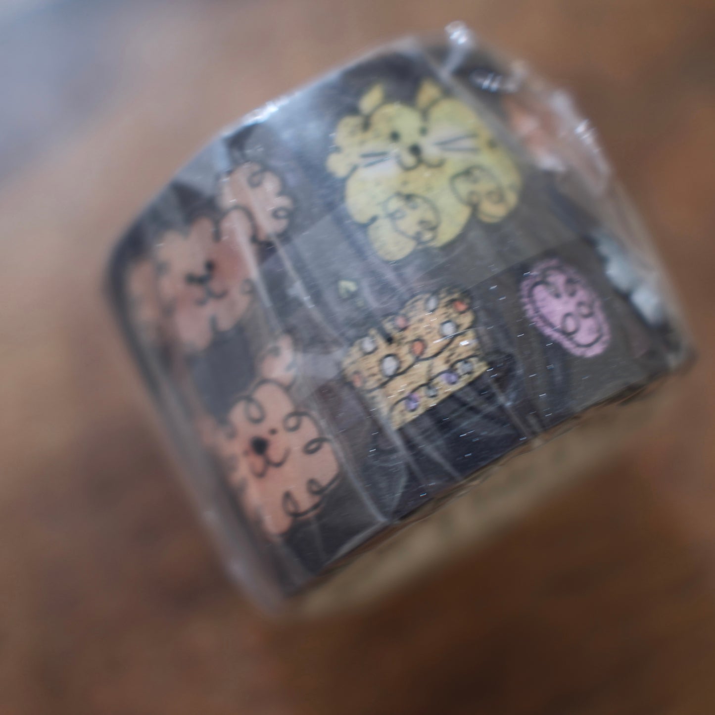 a kind of café Soft Ones Kiss-cut PET Tape, with Black Starry Special Effect