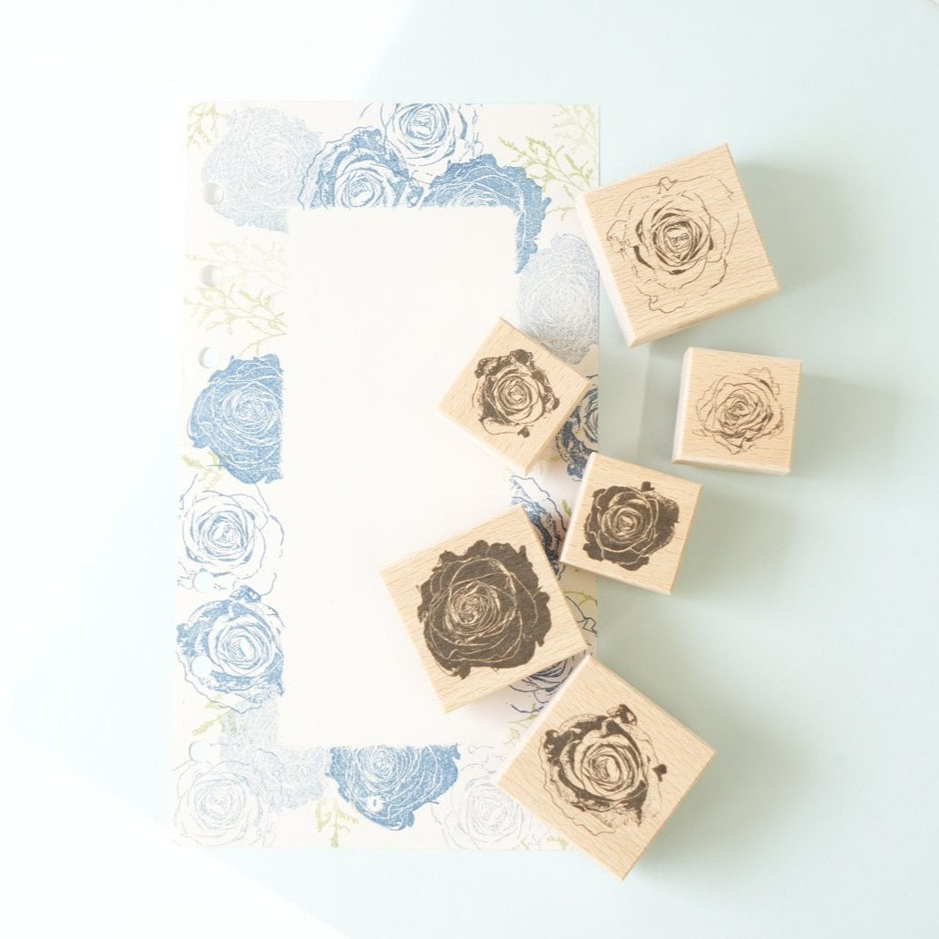 always smile... Rose Rubber Stamp Set, 6 pcs - Limited Edition