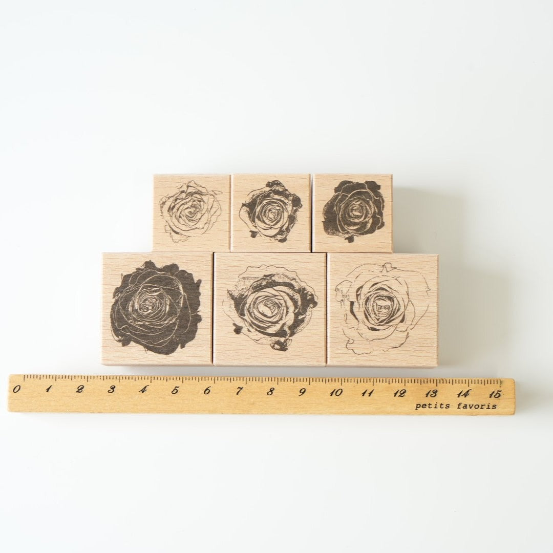 always smile... Rose Rubber Stamp Set, 6 pcs - Limited Edition
