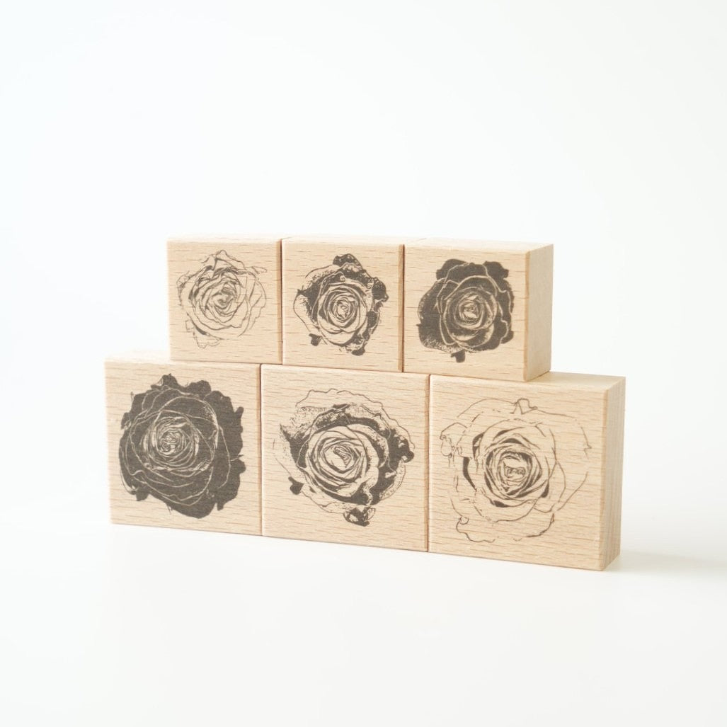 always smile... Rose Rubber Stamp Set, 6 pcs - Limited Edition