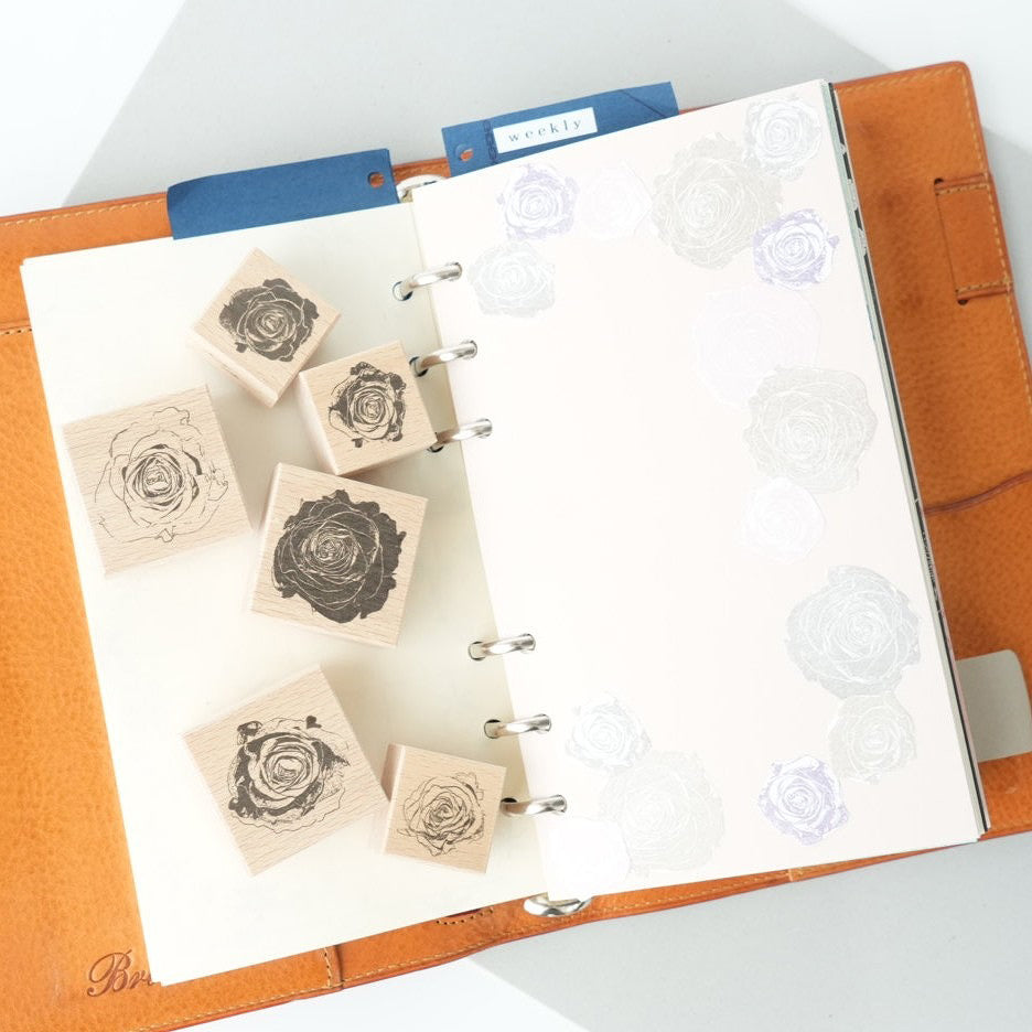 always smile... Rose Rubber Stamp Set, 6 pcs - Limited Edition