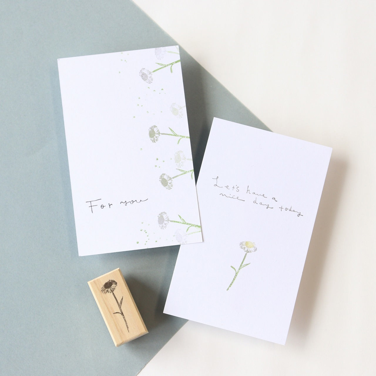 always smile... Mini Daisy Fleabane Rubber Stamp