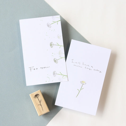 always smile... Mini Daisy Fleabane Rubber Stamp
