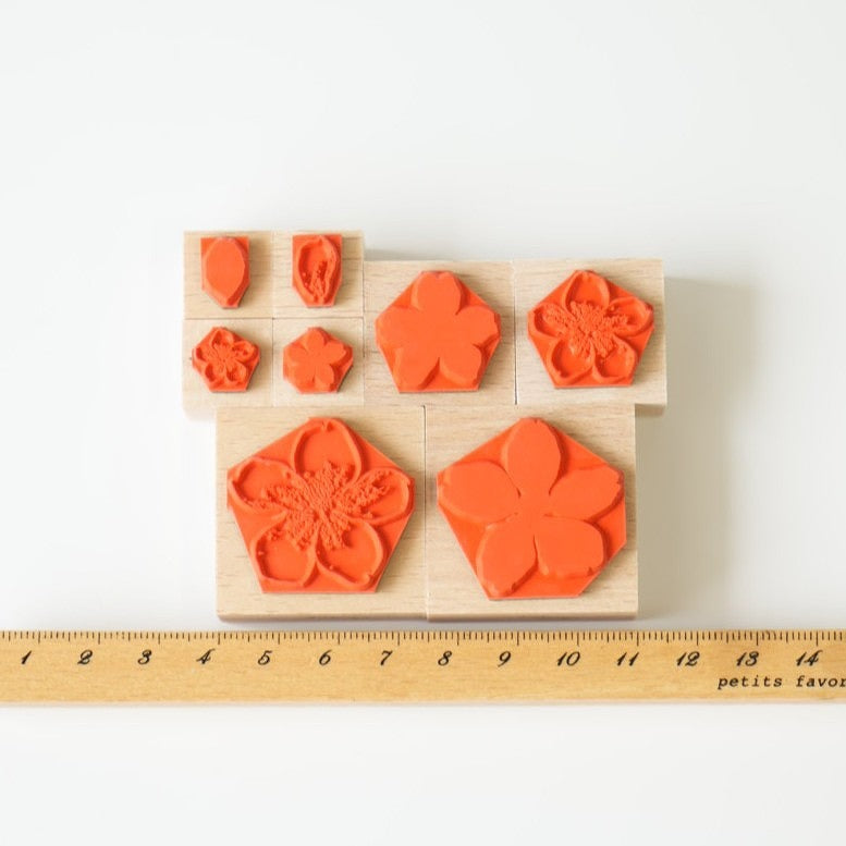always smile... Sakura Rubber Stamp Set, 8pcs