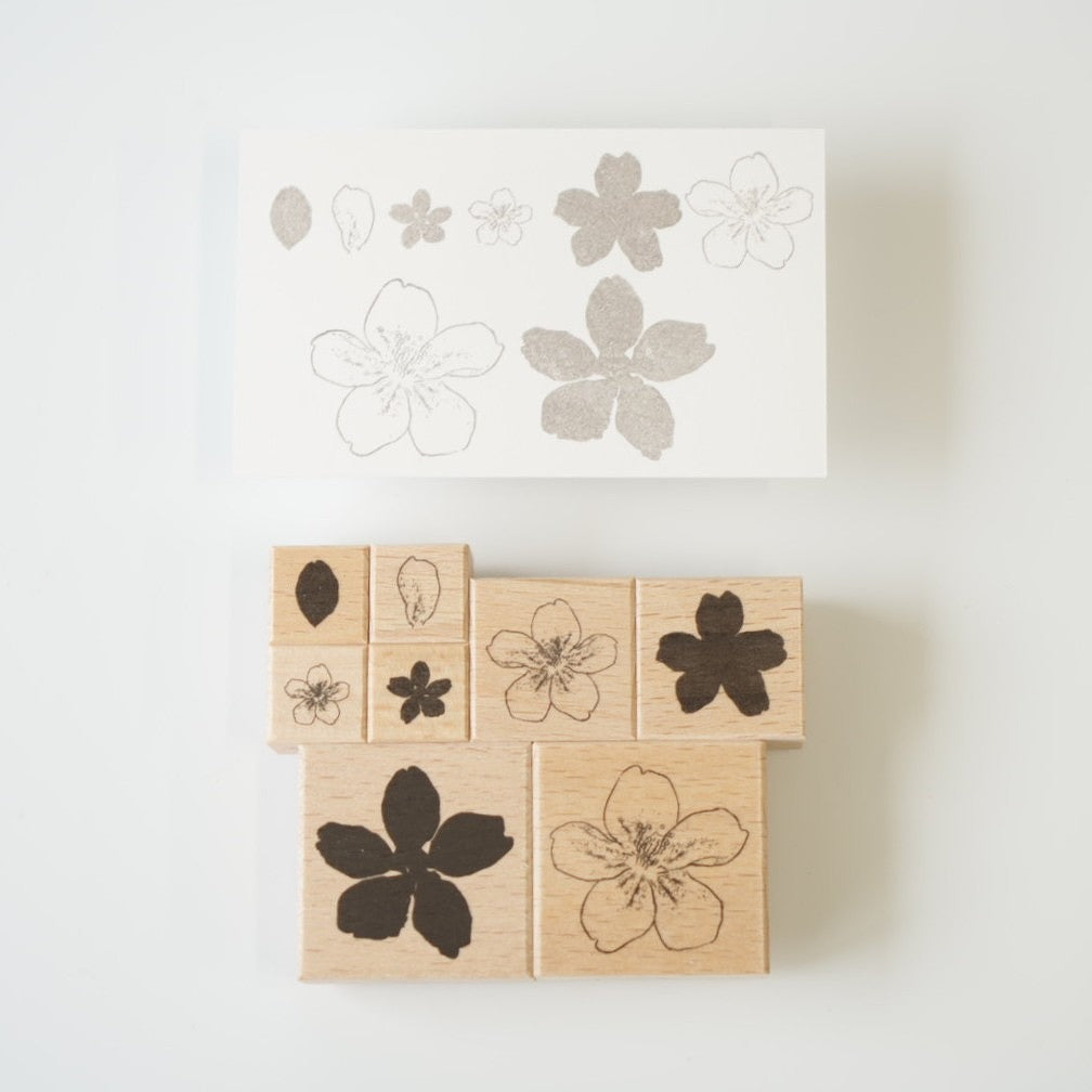 always smile... Sakura Rubber Stamp Set, 8pcs