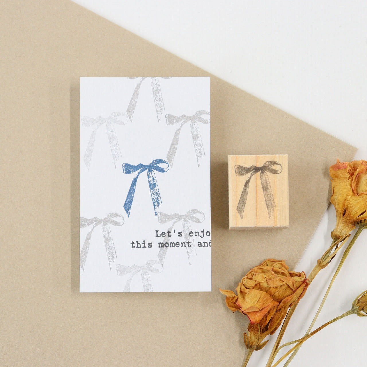 always smile... Silk Ribbon Rubber Stamp