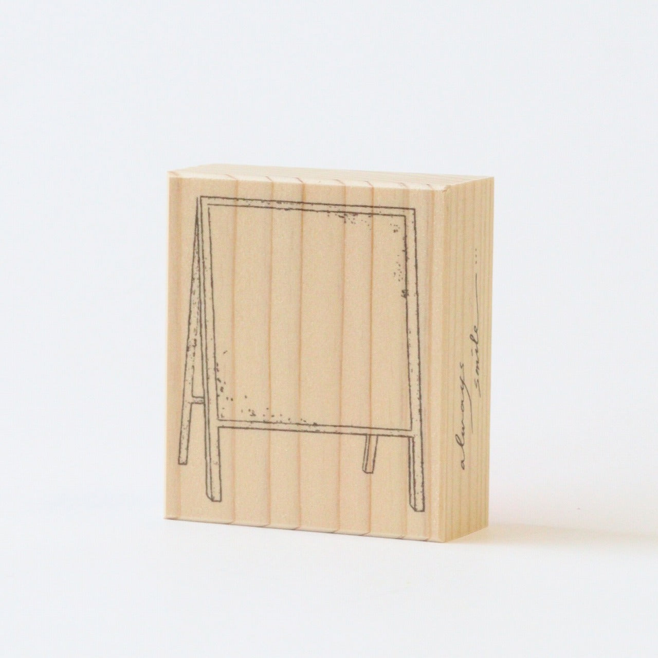 always smile... Antique Easel Rubber Stamp