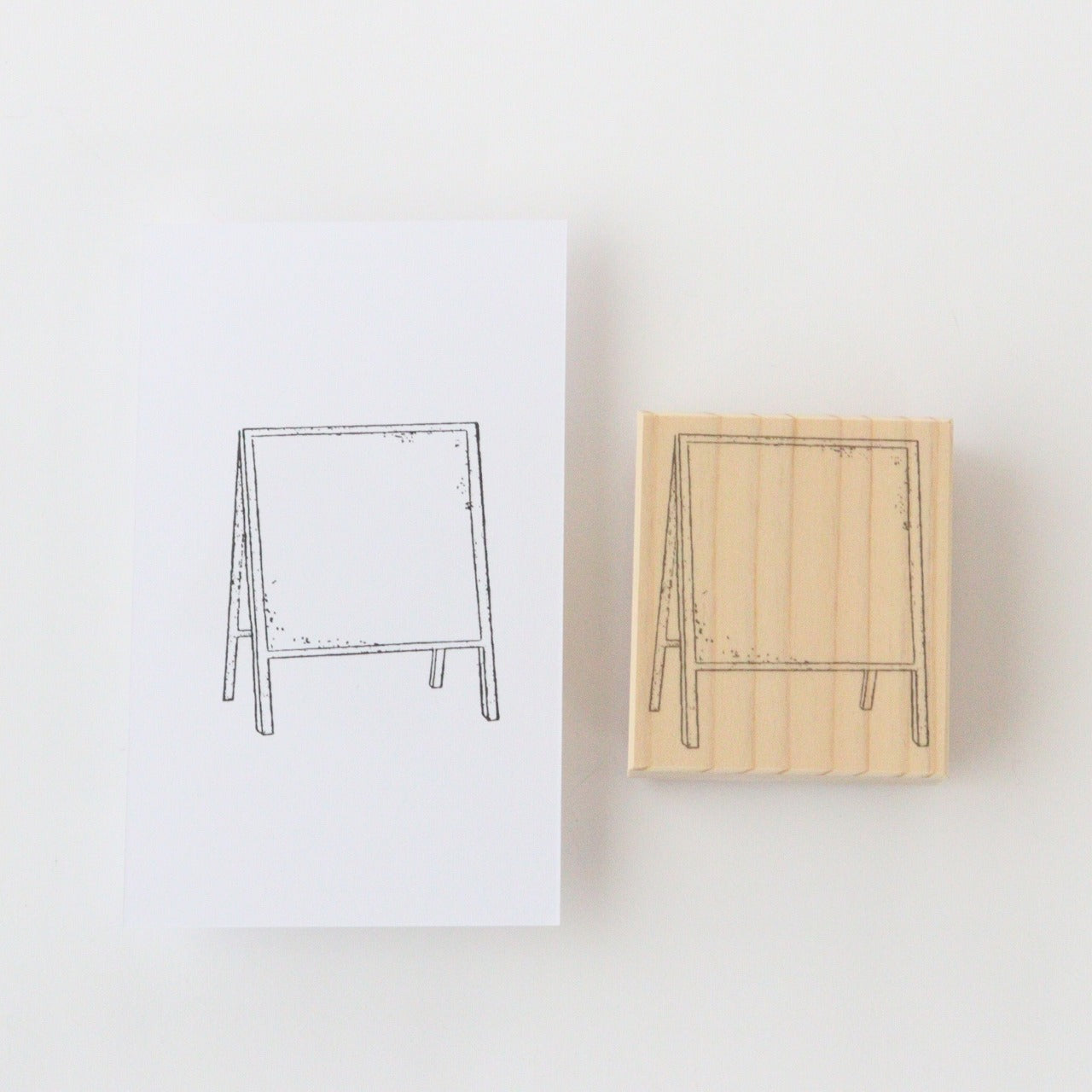 always smile... Antique Easel Rubber Stamp